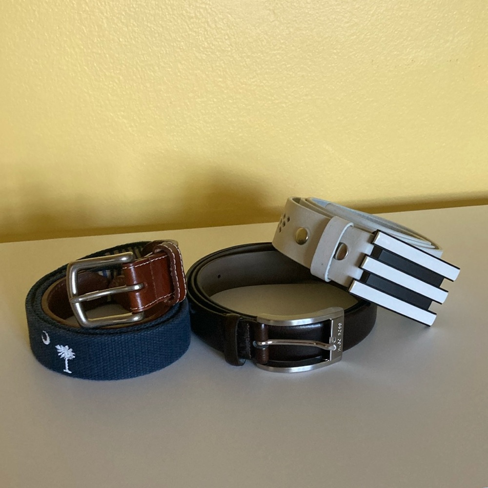 3/30$ belts bundle Hugo Boss Adidas J.T. Spencer